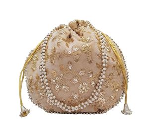 velvet1 beige velvet potli bags