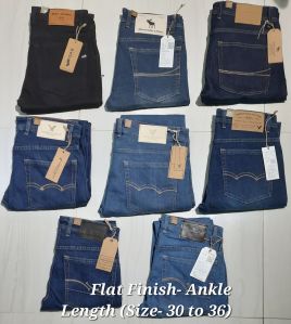 Flat Finish Jeans with Ankle Length