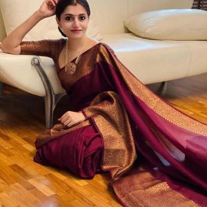 Banarsi Dyeable Warm Silk Pallu Border Saree