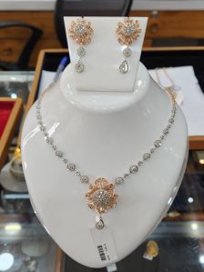 JCNC5 Ladies Gold Diamond Necklace Set