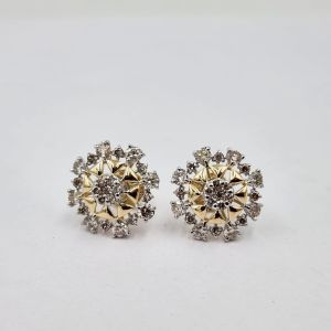 JCT6 Ladies Diamond Gold Earrings