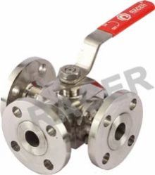 SS Ball Valve 3-Way Flange