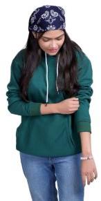 Ladies Green Fancy Hoodie