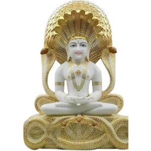 Marble Shwetambar Parshwanath Jain Statue