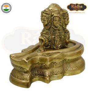 brass 12 head shivling lord shiva statue