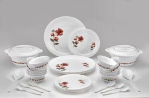 36 Pcs Red Designer Dinner Set