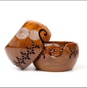 wooden yarn bowl