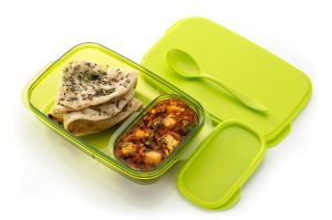 Slim Compartment Lunch Box, Bpa Free Plastic, 590ML Multicolor