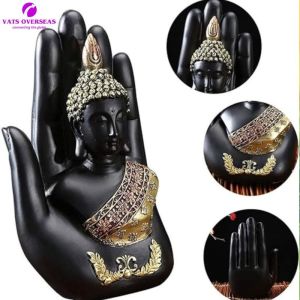 GOLDEN PALM GAUTAM BUDDHA IDOL STATUE