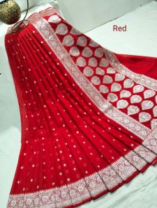 banarasi georgette katan soft silk saree