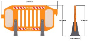 Red / Yellow LLDPE Road Safety Fence Barricade RSF-214012
