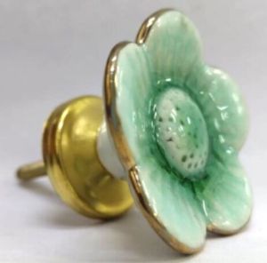 Green Painting Ceramic Knob