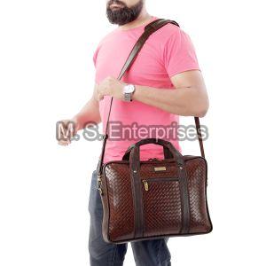 FLLB10CHTYBR Hard Craft PU Leather Office Messenger Bag