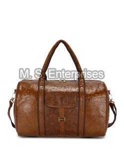 LDB04CROCOFLPRUST BUCKSKIN Textured PU Leather Stylish Duffle Bags