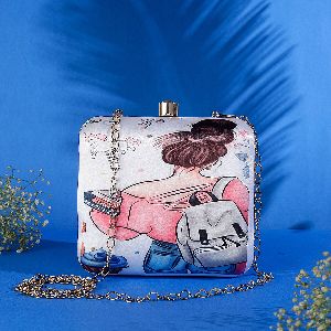 Printed Square Clutch Bag