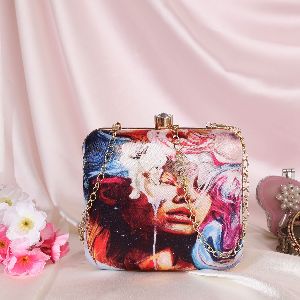 Printed Square Clutch Bag