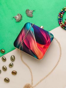 Printed Square Clutch Bag