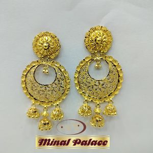 Golden  Chandbali Earrings