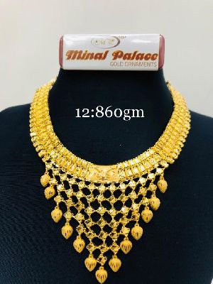Party Wear Gold Lappa Necklace