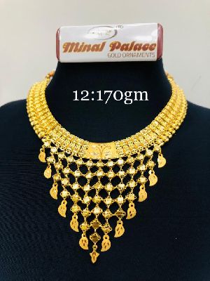 Party Wear Gold Lappa Necklace