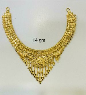 Party Wear Gold Lappa Necklace