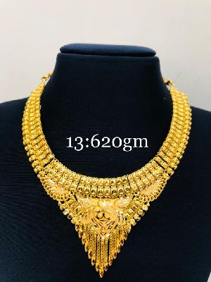 Party Wear Gold Lappa Necklace