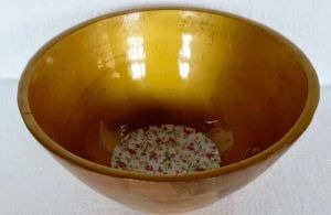 Wooden Golden Fruit Bowl