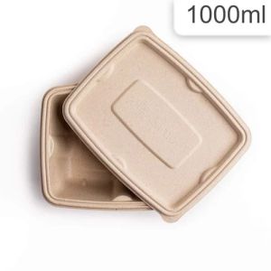 1000 ml Disposable Bagasse Food Containers