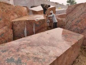 red granite block