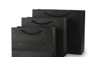 Black Printed Paper Carry Bag