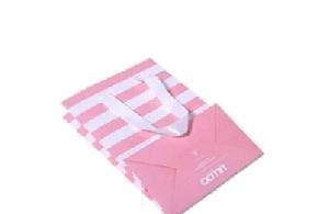 Pink & White Printed Paper Bag