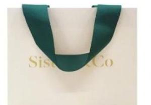 White & Green Paper Shopping Bags