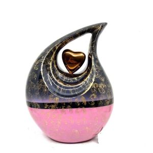 Black & Pink Tear Drop Cremation Urn