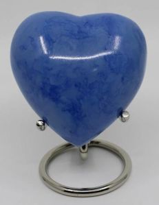 Blue Heart Shaped Cremation Urn