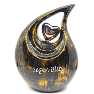 Golden Black Tear Drop Cremation Urn