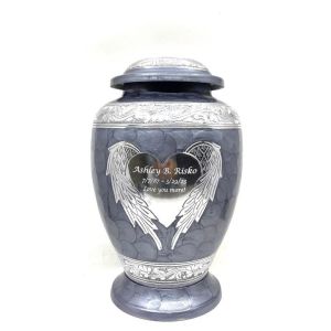 Grey Round Cremation Urn