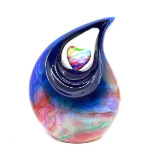 Multicolor Tear Drop Cremation Urn