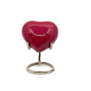Red Heart Shaped Cremation Urn