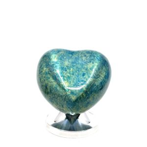 Shiny Green Heart Shaped Cremation Urn