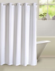 Plain White Bathroom Shower Curtain