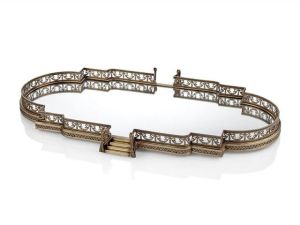 brass oval mirror tray