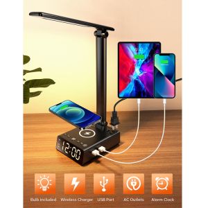 wireless charger clock study lamp