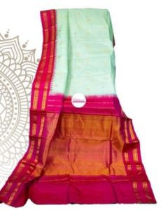 Ladies Printed Zari Border Gadwal Saree