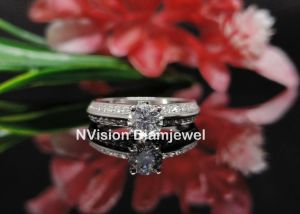 White Gold Natural Diamond GIA Certified Solitaire Engagement Ring