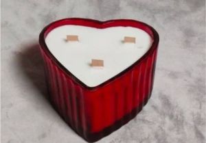 Heart Shaped Glass Candle Jar