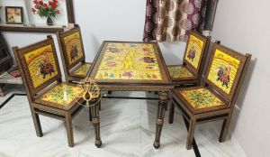 Dining set hand painted wood