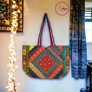 Rajasthani Handmade Double Sided Embroidery Tote Bag