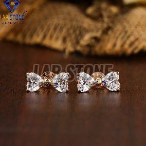 Heart Cut Diamond Rose Gold Pendant Set