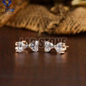 Heart Cut Diamond Rose Gold Pendant Set