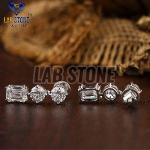 Round Cut Diamond White Gold Necklace Set